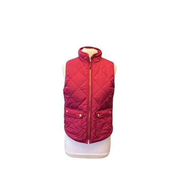 J Crew Quilted Zip up Vest. Rasberry Small preppy heritage - Picture 6 of 12